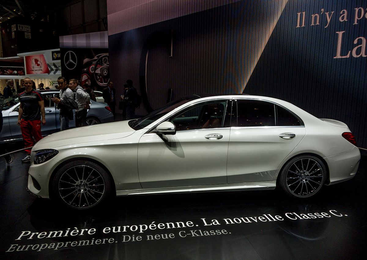 Der neue Mercedes-Benz C-Klasse (ab 2014), ist eine sehr elegante Form. Aufnahme: Autosalon Genf 2014