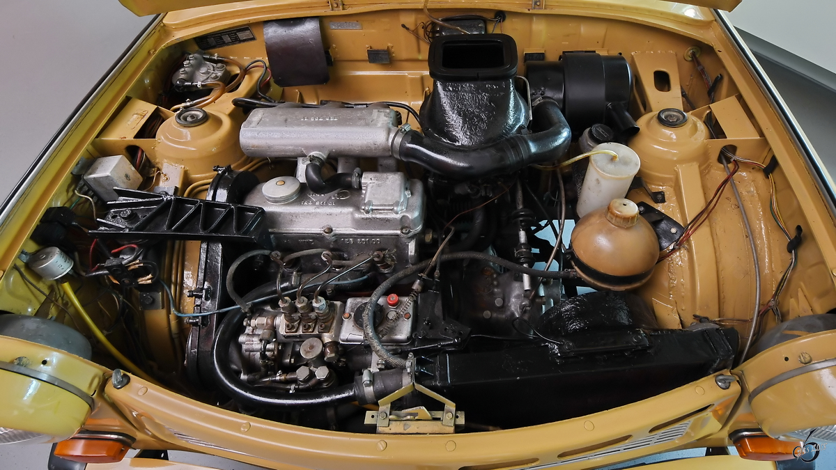 Der Trabant mit dem Dieselmotor 3 VD 8 / 7.65 schaffte es nicht in die Serienfertigung. (August Horch Museum Zwickau, August 2018)