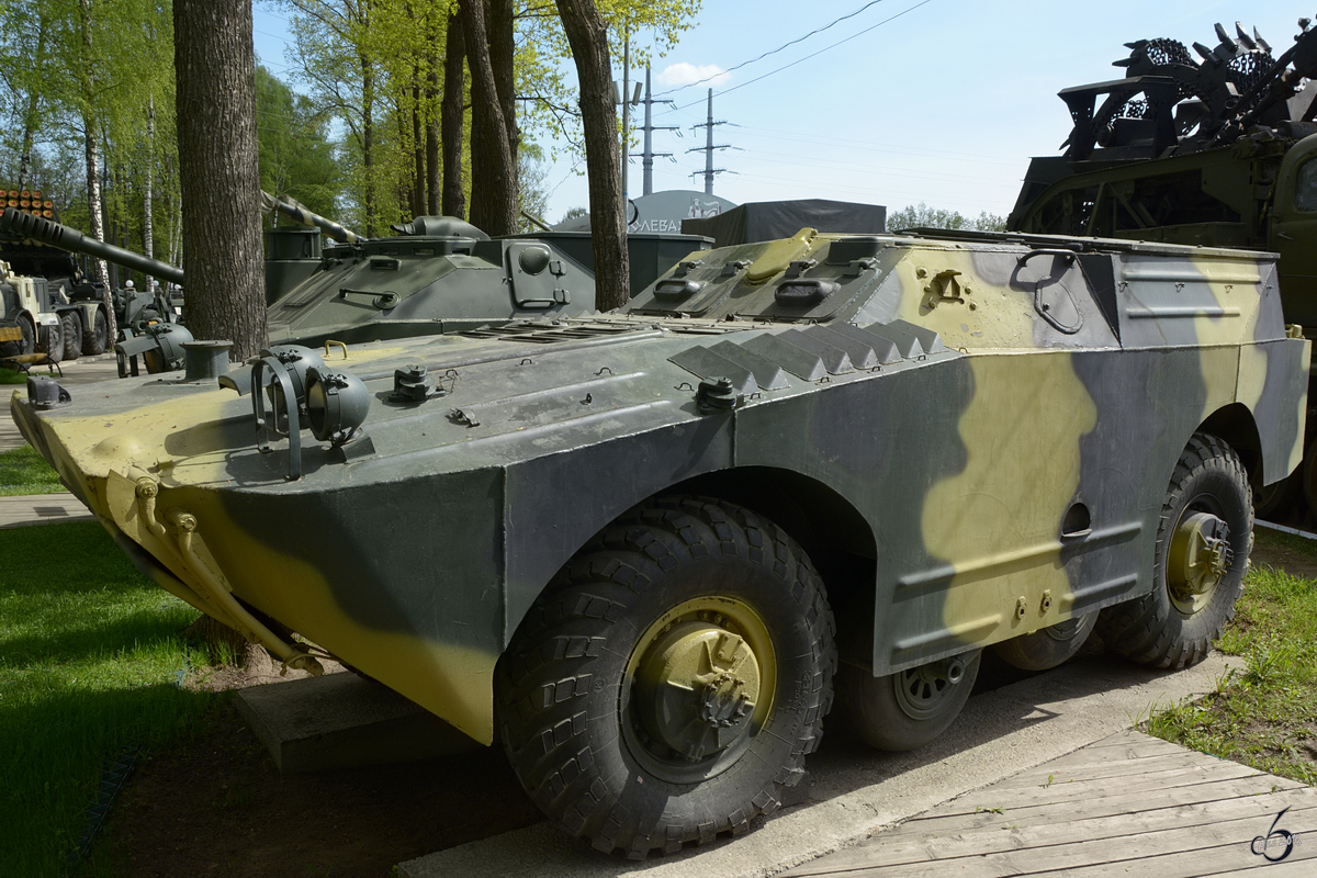 Der voll amphibischer Aufklärungs - und Spähpanzer BRDM-1 im Technikmuseum Vadim Zadorozhny (Moskau, Mai 2016)