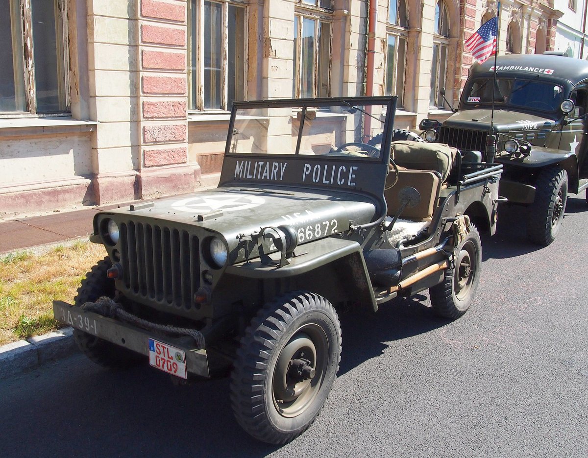 Der Willys MB aus dem II.Weltkrieg, in Pilsen am 6.5.2016