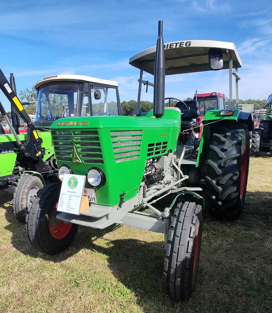 =Deutz D 6006, Bj, 1972, ausgestellt bei der Oldtimerveranstaltung der OLDTIMERFREUNDE OHMTAL in Dannenrod, 09-2025