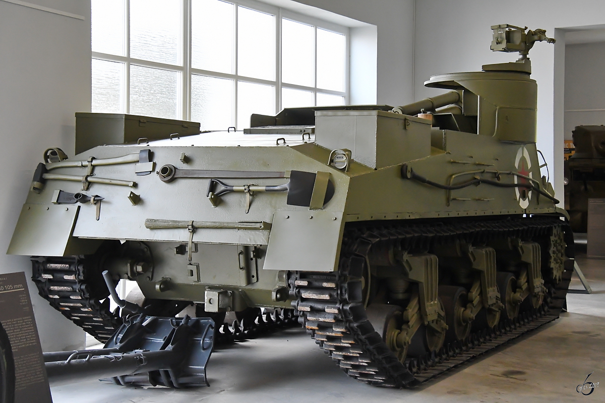Die Panzerhaubitze M7 Priest war Ende August 2019 im Park der Militärgeschichte in Pivka zu sehen.