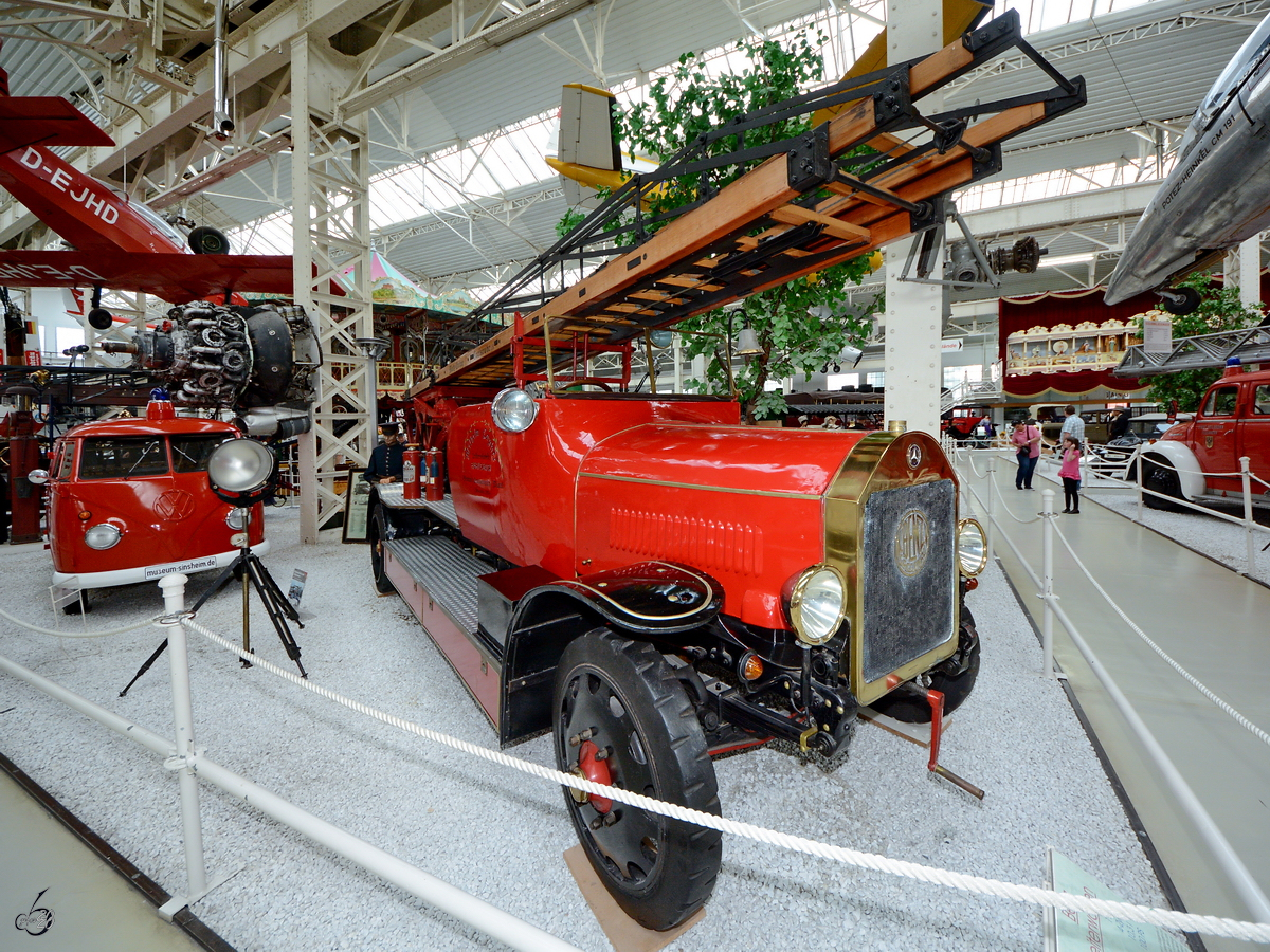 Dieser Benz-Gaggenau Leiterwagen 1926 ist Teil der Ausstellung im Technik-Museum Speyer. (Mai 2014)