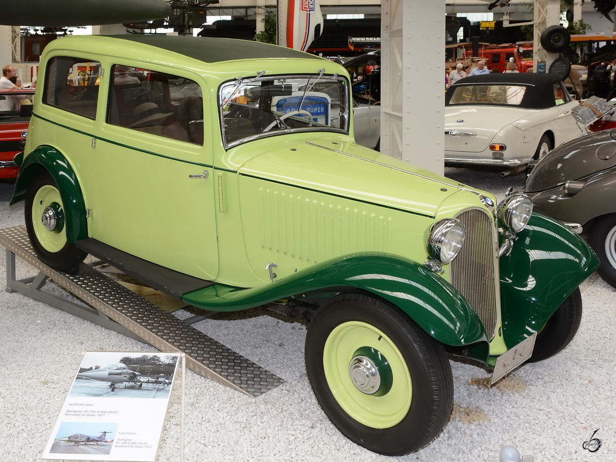 Dieser BMW 309 von 1934 ist Teil der Ausstellung im Technik-Museum Speyer. (Mai 2014)