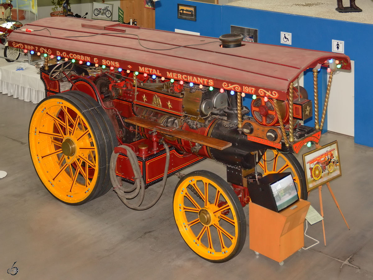 Dieser D.G.Corbin & Sons Dampftraktor von 1917 war im Auto- und Technikmuseum Sinsheim zu sehen. (Dezember 2014)