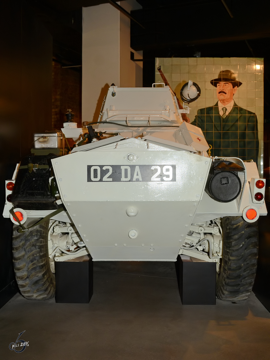 Dieser kleine britischer Radpanzer von Ferret (Ferret Scout Car) stand im Dienst für die UN (IWM London, Februar 2015)