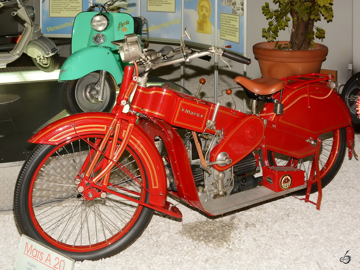 Dieses Mars A 20 Motorrad konnte im Dezember 2014 im Auto- und Technikmuseum Sinsheim bewundert werden.