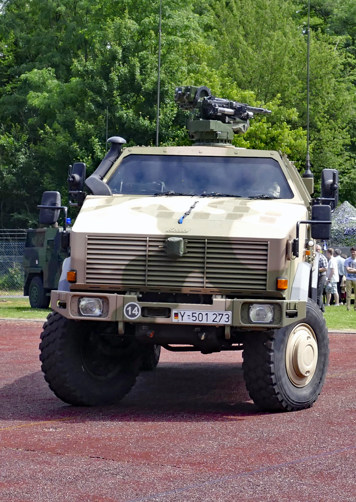 Dingo 2, Patroillen- /Sicherungsfahrzeug mit FLW 100 (MG 3) in Hürth - 10.06.2017