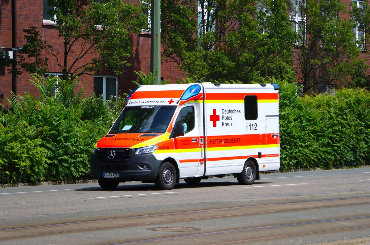 DRK Mercedes Benz Sprinter RTW am 16.07.26 in Ludwigshafen 
