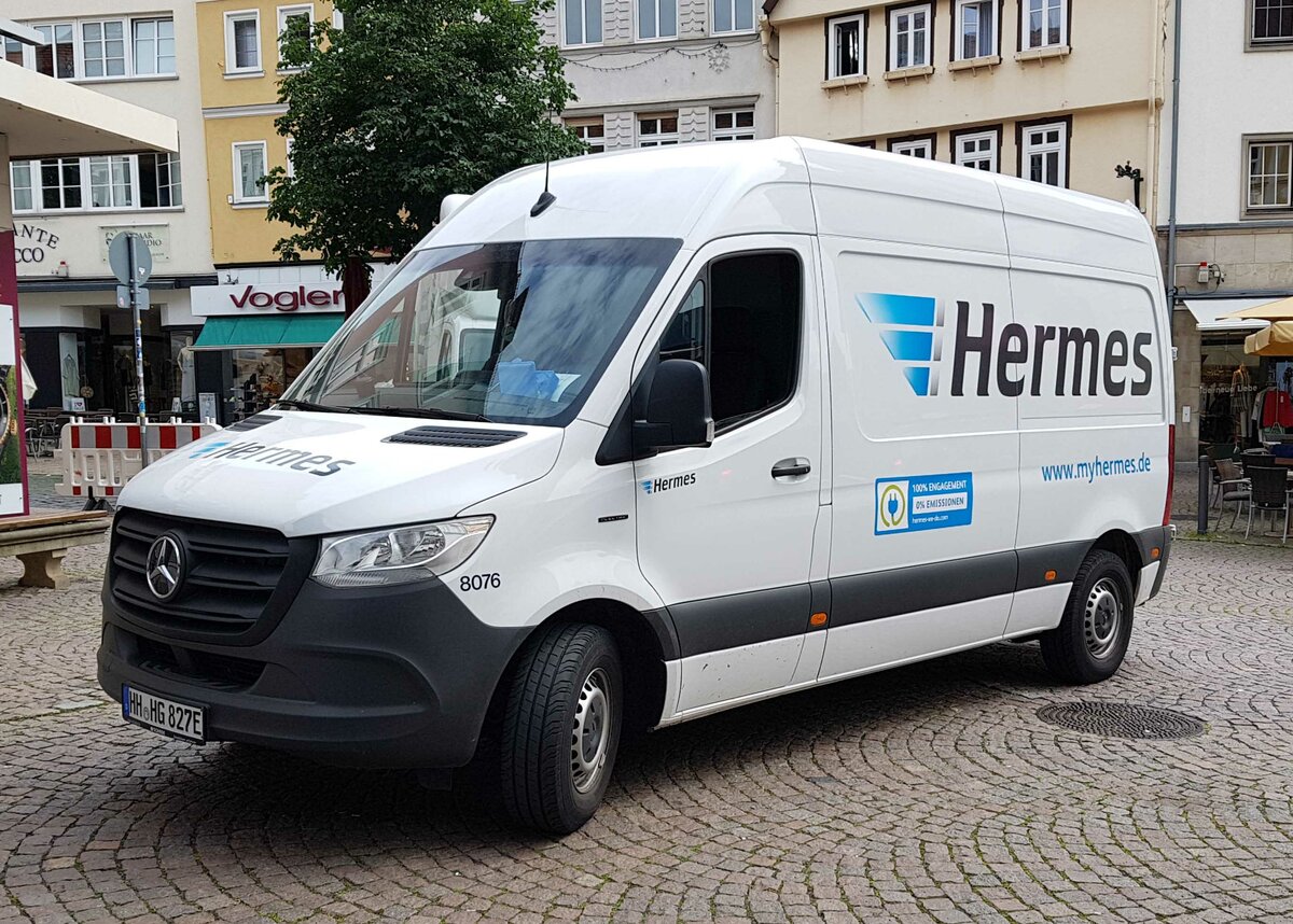 =E-Sprinter von HERMES unterwegs in Fulda im Juli 2021