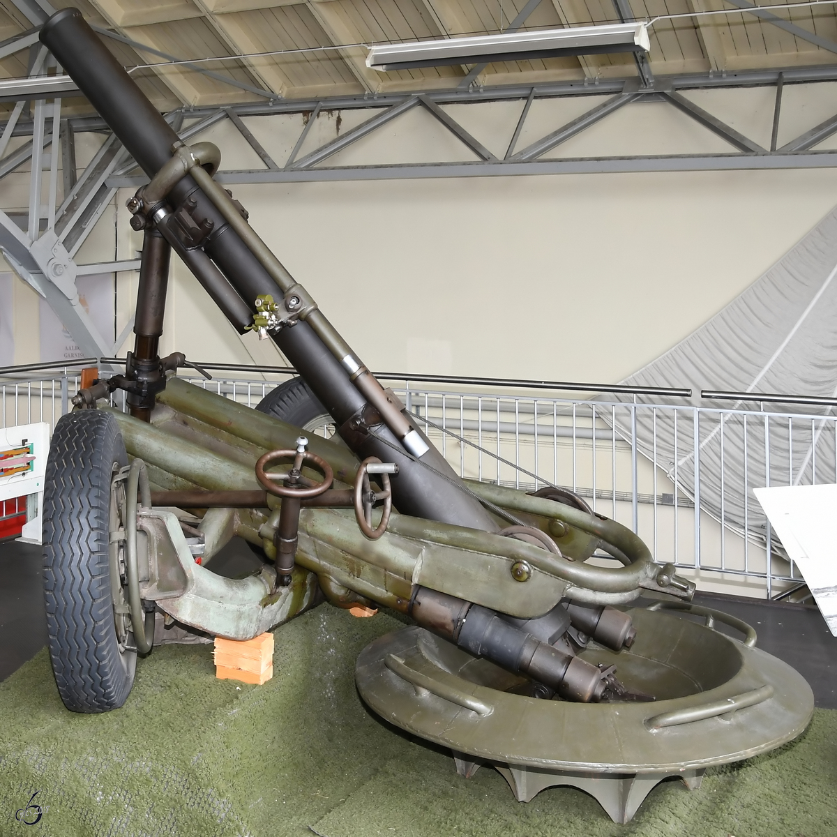 Ein 160mm Mörser  Tampella  war Anfang Juni 2018 im Verteidigungs- und Garnisonsmuseum Aalborg zu sehen.
