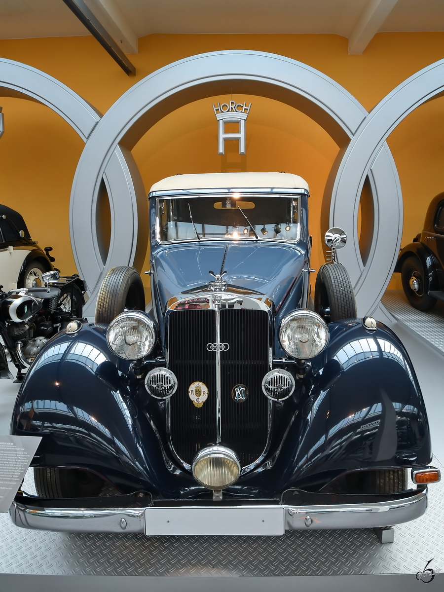 Ein 1936 gebautes Horch 830 BL Pullman-Cabriolet Anfang August 2018 im August Horch Museum Zwickau.