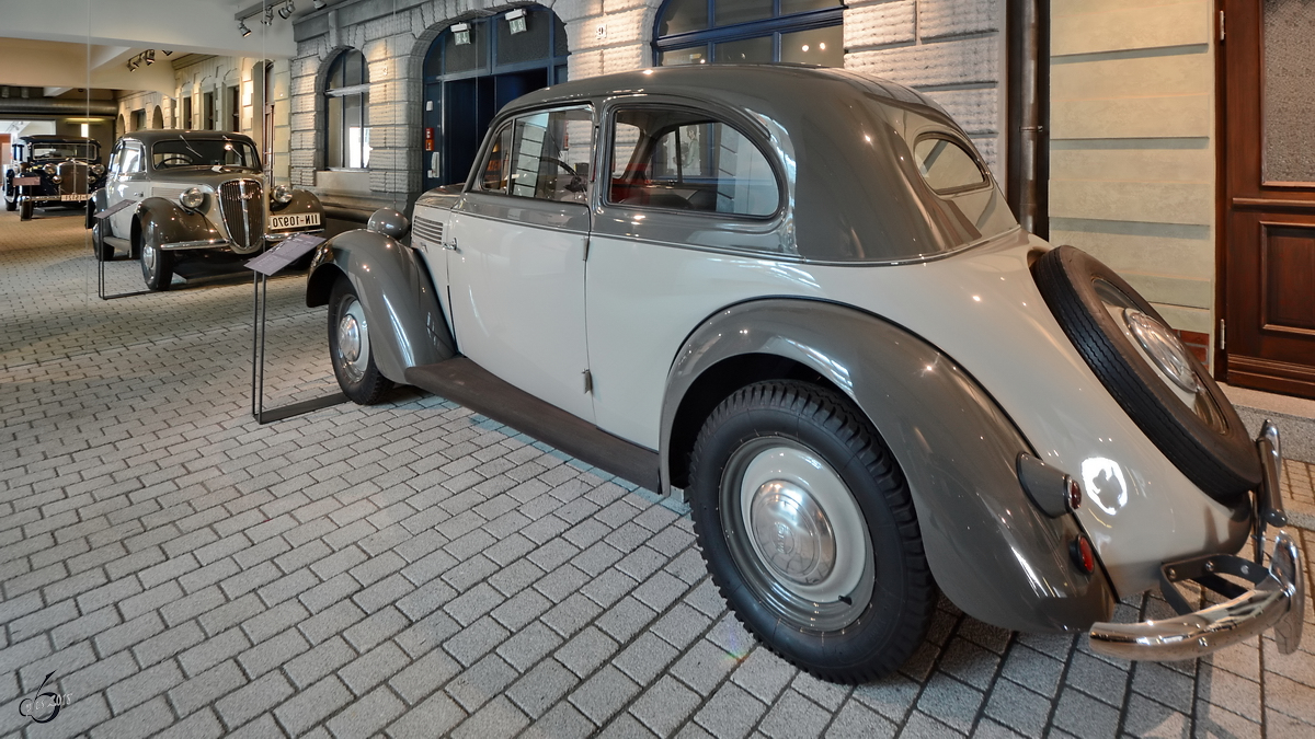Ein 1940 gebauter DKW Sonderklasse ´37, gesehen Anfang August 2018 im Zwickauer Automobilmuseum August Horch.
