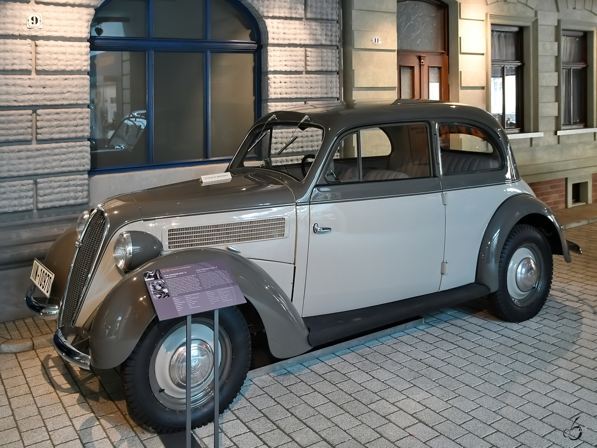 Ein 1940 gebauter DKW Sonderklasse ´37 Anfang August 2018 im Zwickauer Automobilmuseum August Horch.