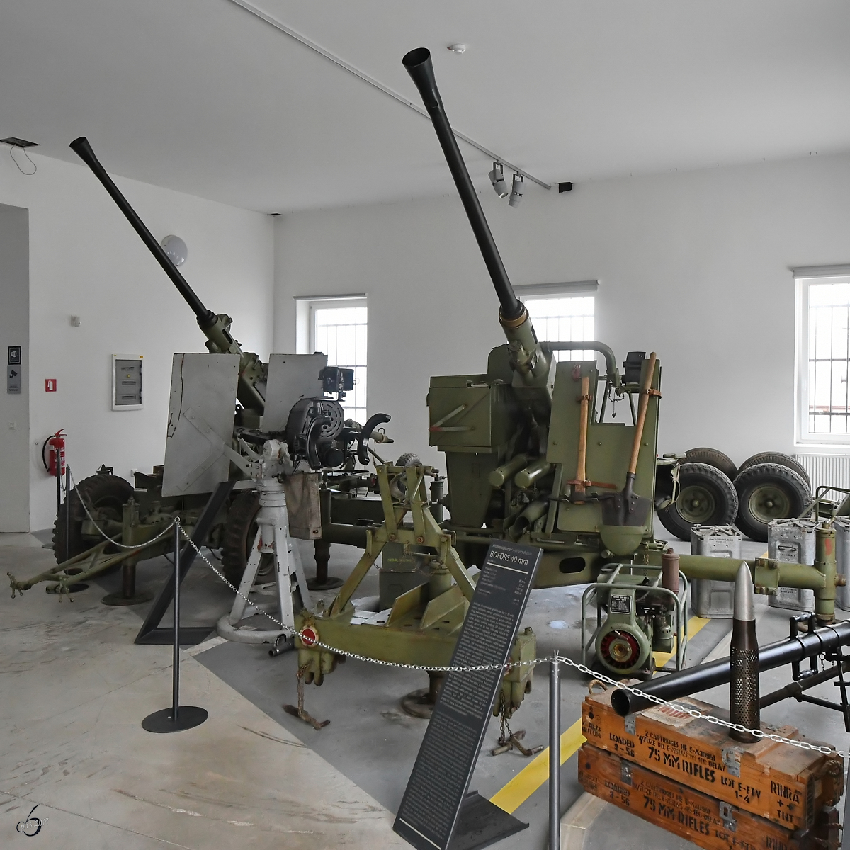 Ein 40mm-Bofors-Geschütz war Ende August 2019 im Park der Militärgeschichte in Pivka ausgestellt.