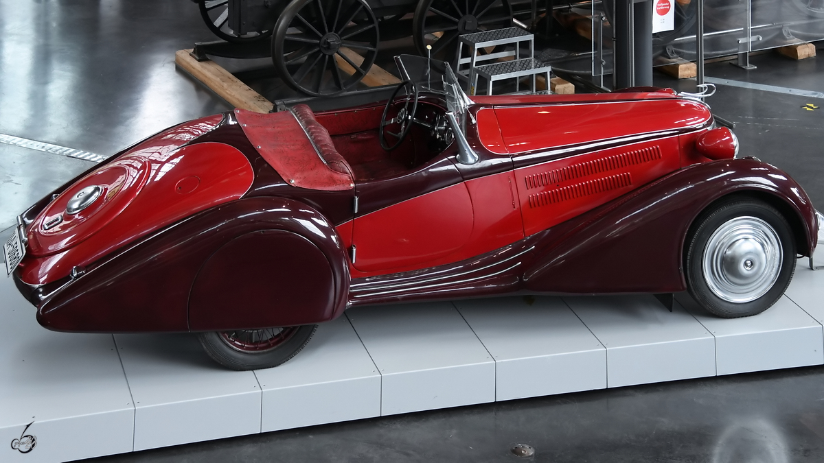 Ein Alfa Romeo 6C 1750 war Mitte August 2020 im Verkehrszentrum des Deutschen Museums in München zu sehen.