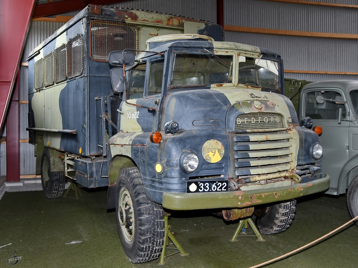 Ein Bedford R-Type der Dänischen Armee Anfang Juni 2018 im Verteidigungs- und Garnisonsmuseum Aalborg.