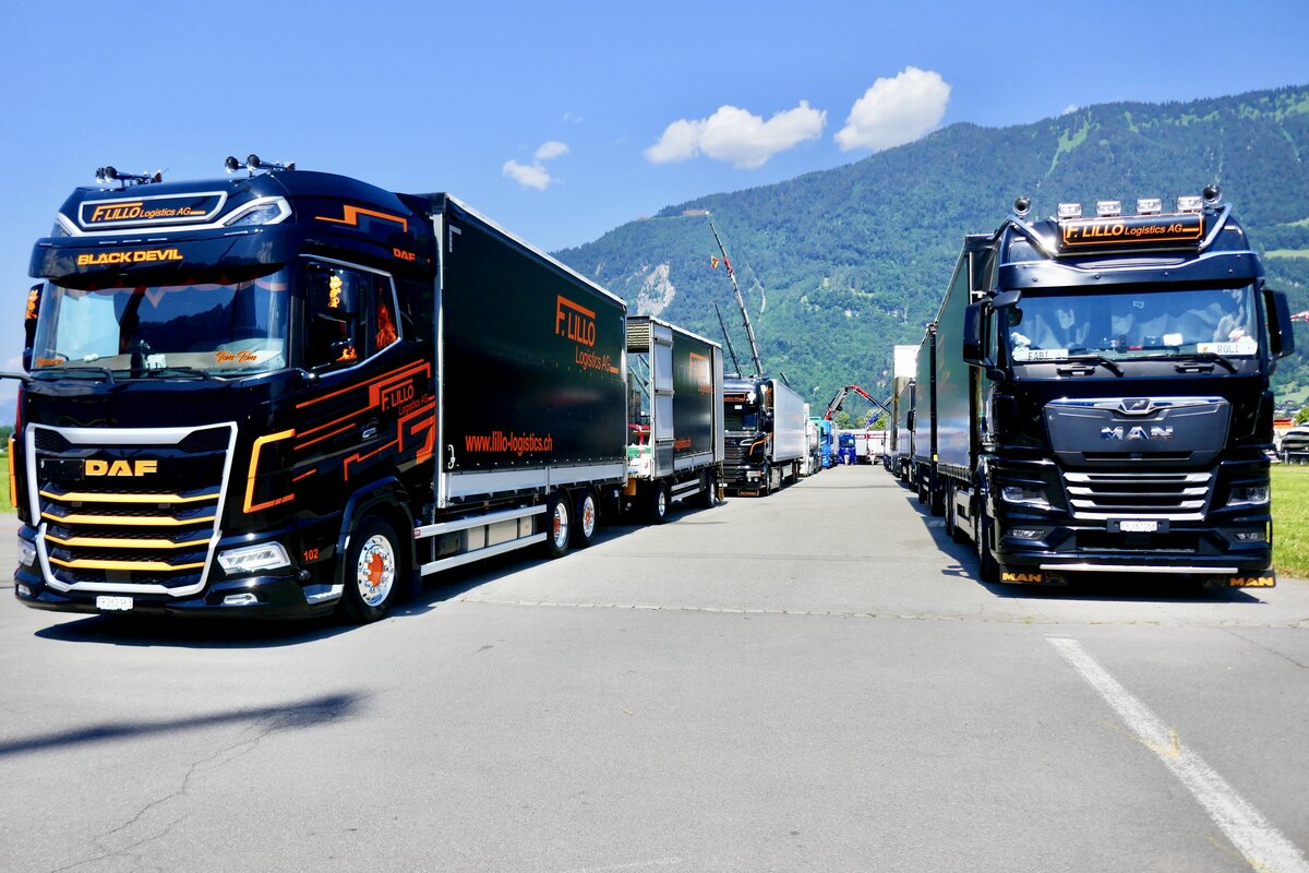 Ein DAF und MAN H�ngerzug von F. Lillo am 27.6.26 beim Trucker Festival Interlaken.