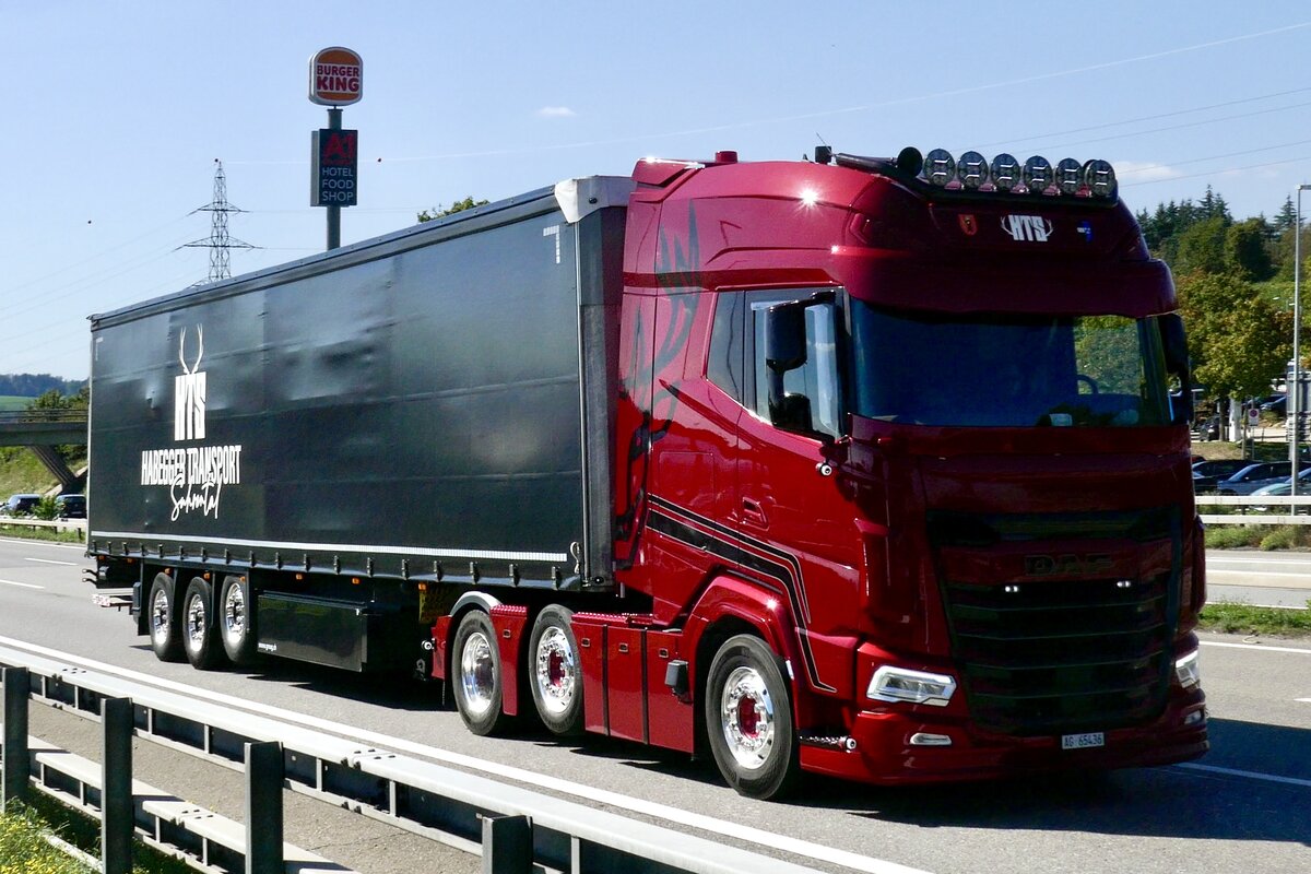 Ein DAF Sattelzug von Habegger Transport am 11.9.26 bei Grauholz.