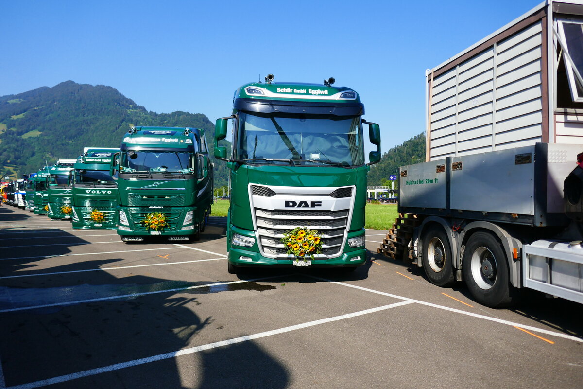 Ein  DAF und Volvos von Sch�r Eggiwil am 27.6.26 beim Trucker Festival Interlaken.