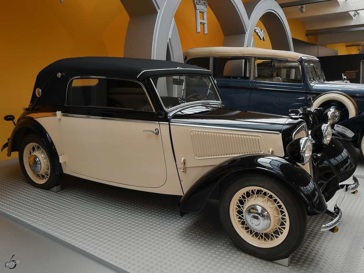 Ein DKW F 7 Front-Luxus Cabriolet, gesehen Anfang August 2018 im Zwickauer Automobilmuseum August Horch.