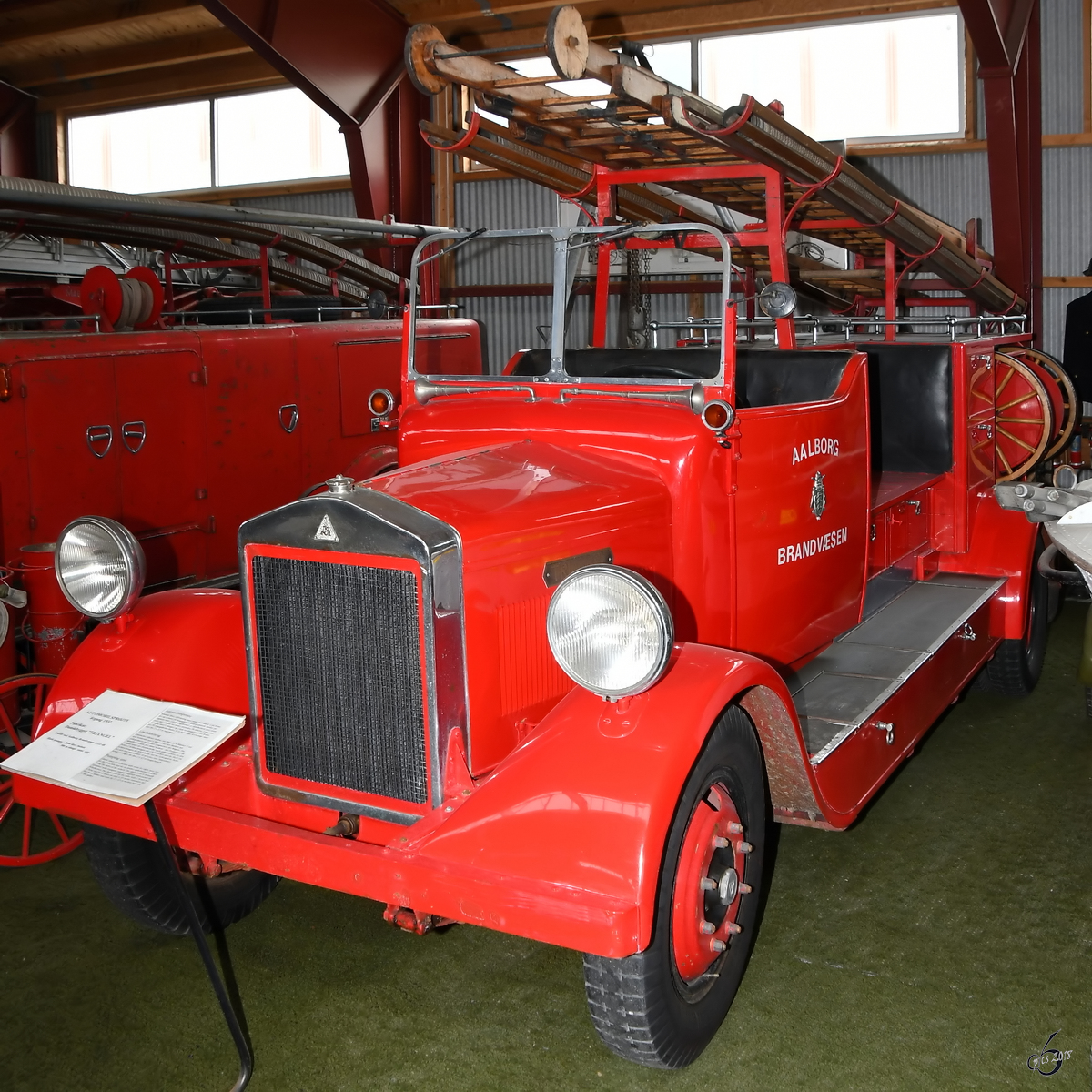 Ein Feuerwehrfahrzeug des Herstellers Triangel aus dem Jahre 1932. (Verteidigungs- und Garnisonsmuseum Aalborg, Juni 2018)