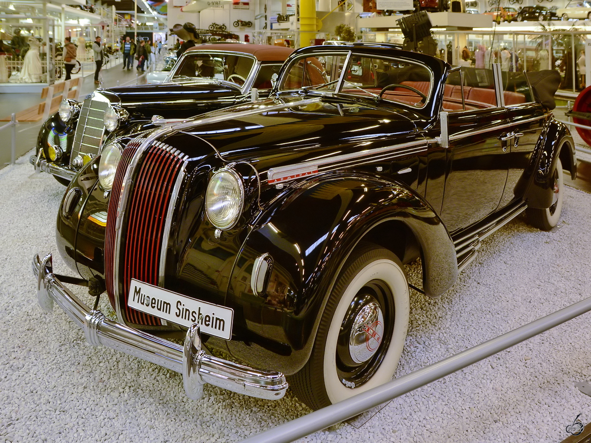 Ein Opel Admiral Cabriolet stand Anfang Dezember 2014 im Auto- und Technikmuseum Sinsheim.