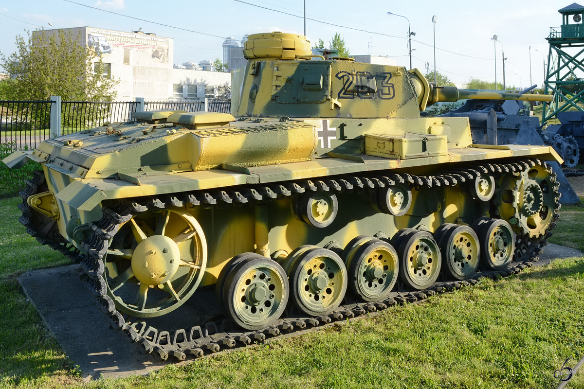 Ein Panzerkampfwagen III der deutschen Wehrmacht im Zentralmuseum des Großen Vaterländischen Krieges (Moskau, Mai 2016)