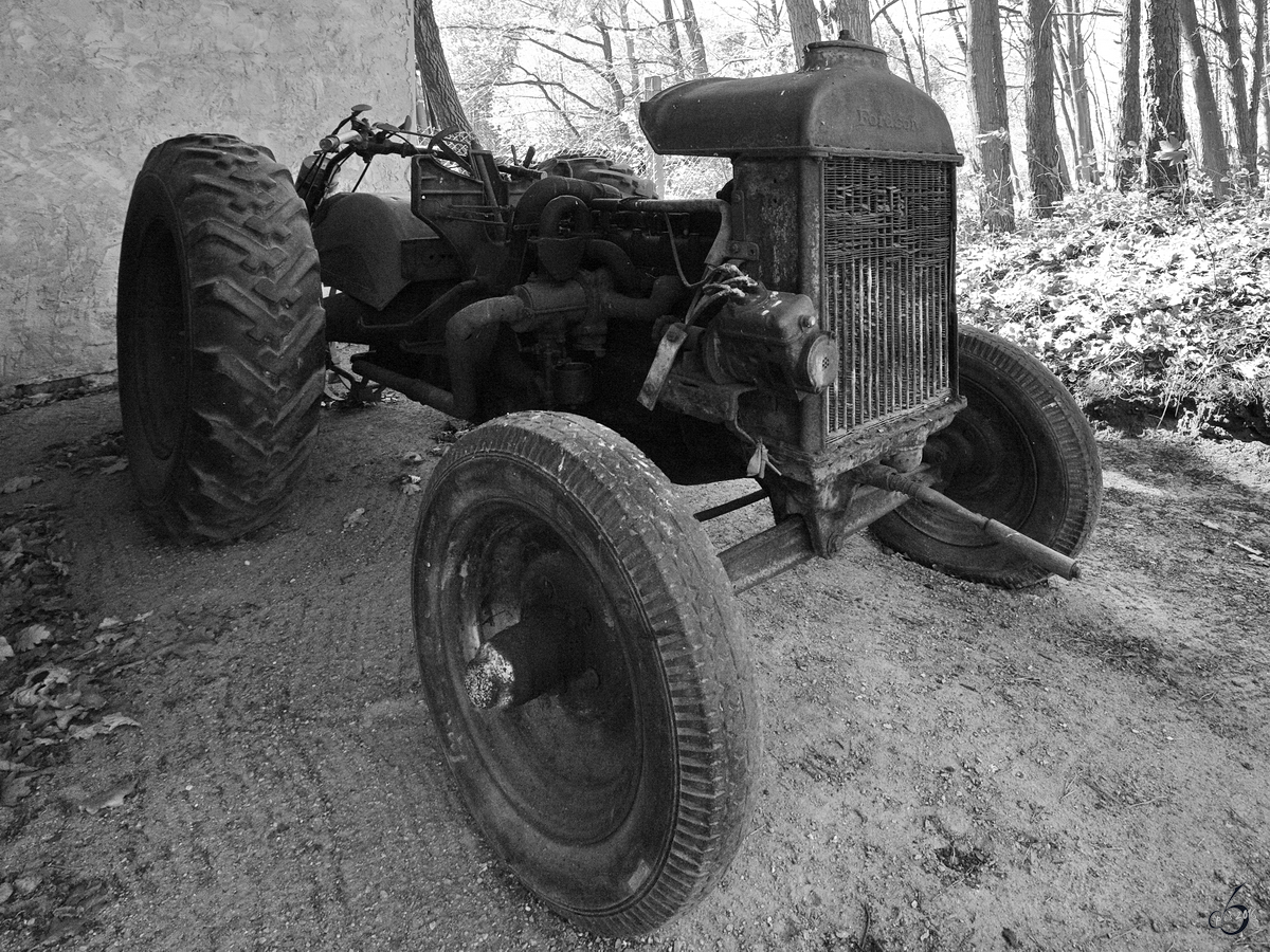 Ein restaurationsbedürftiger Traktor von Fordson im Agroneum Alt Schwerin. (April 2009)