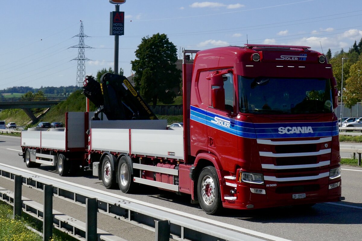 Ein Scania H�ngerzug von Sidler am 11.9.26 bei Grauholz.