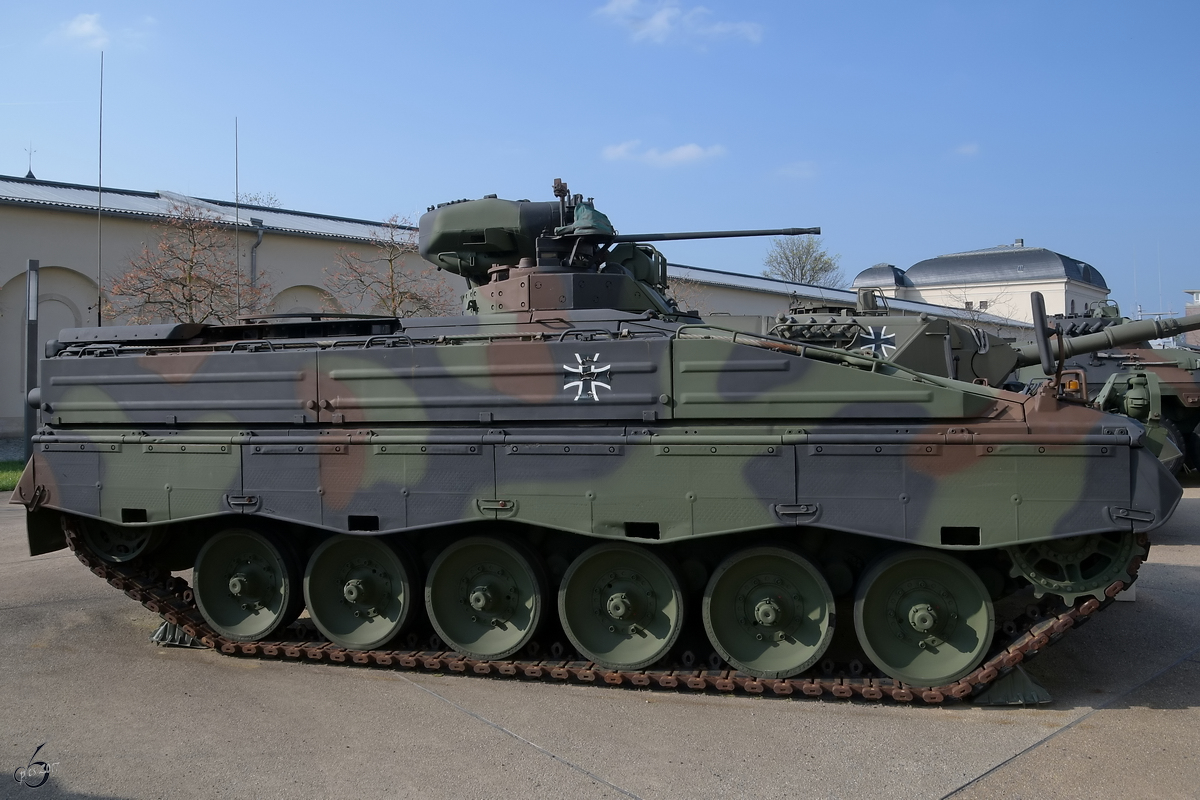 Ein Schützenpanzer Marder 1 A3 im Militärhistorischen Museum der Bundeswehr. (Dresden, April 2017)
