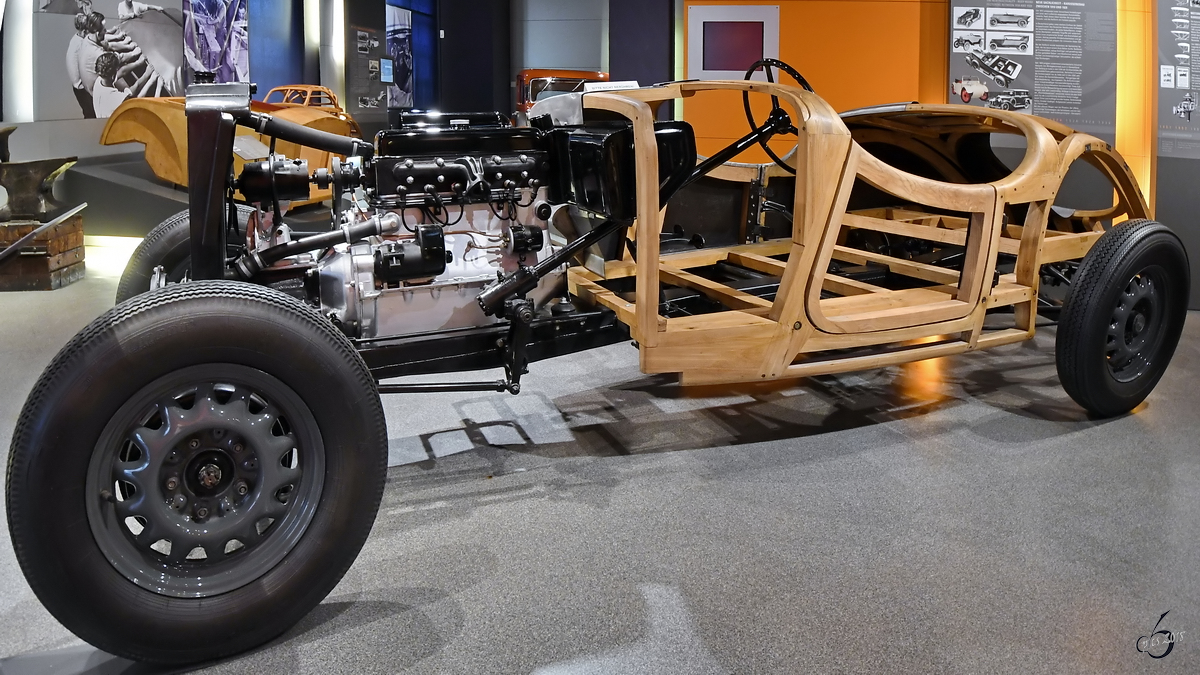 Ein Wanderer W 25 K Roadster  entsteht  im August Horch Museum Zwickau. (August 2018)