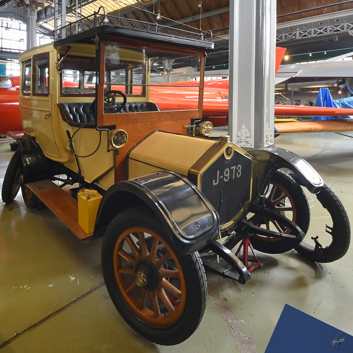 Eine Crossley Limousine aus dem Jahr 1909, so gesehen Anfang Mai 2019 im Museum of Science and Industry in Manchester.
