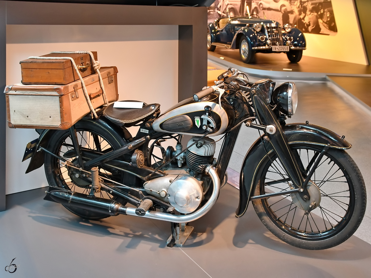 Eine DKW NZ 250 von 1938. (August Horch Museum Zwickau, August 2018)