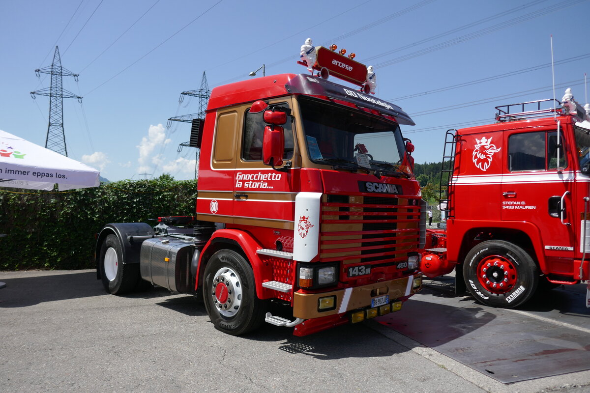 Eine Scania Zugmaschine von Arcese am 20.6.26 bei der L�ndle Truckshow.