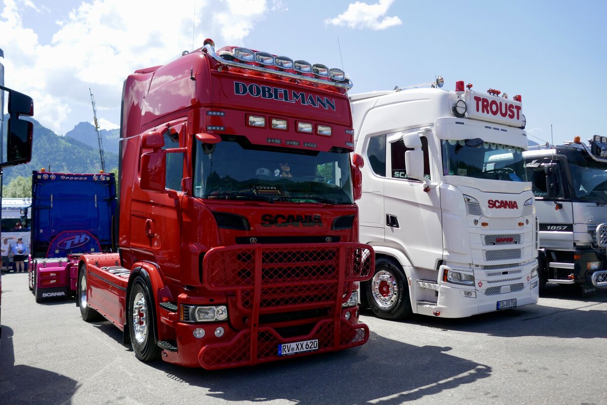 Eine Scania Zugmaschine von Dobelmann am 20.6.26 bei der L�ndle Truckshow.