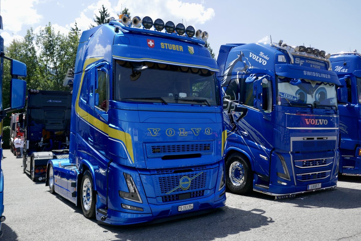 Eine Volvo Aero Zugmaschine von Huber am 20.6.26 bei der L�ndle Truckshow.