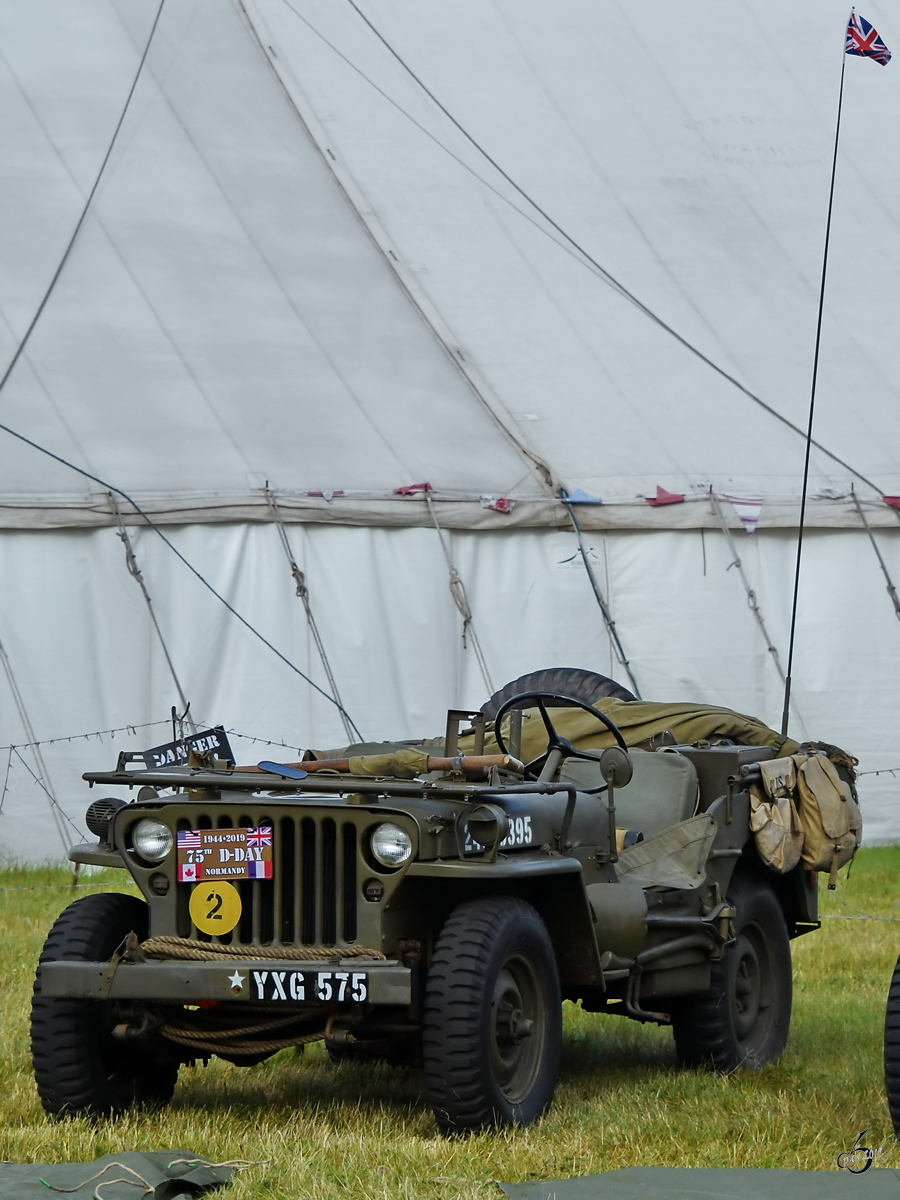 Einer der ausgestellten Willy´s Jeep MB im Juli 2019 in Fairford.