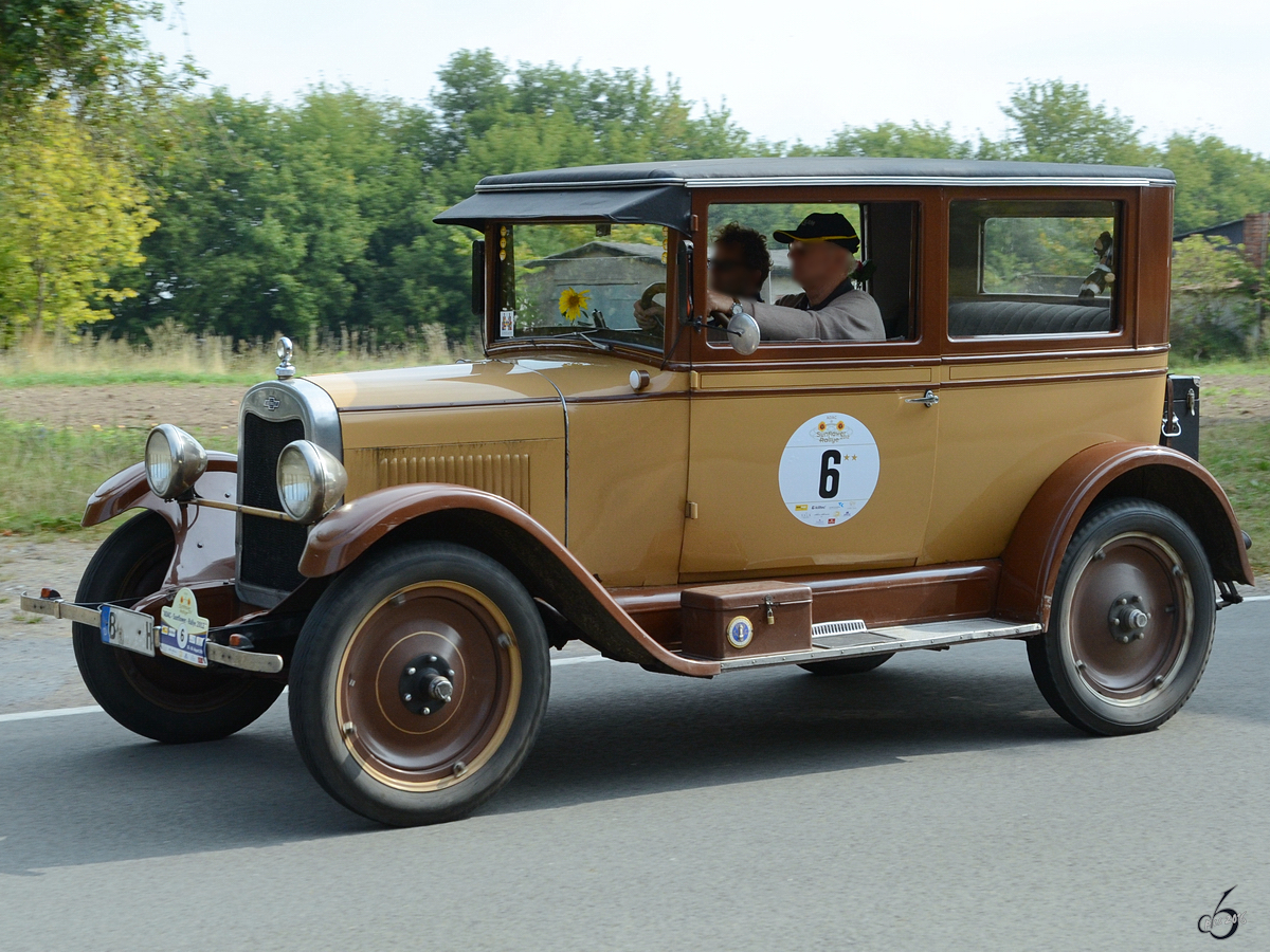 Einer der zahlreichen Teilnehmer der ADAC Sunflower Rallye war ein Chevrolet Supi von 1926. (Linstow, August 2012)