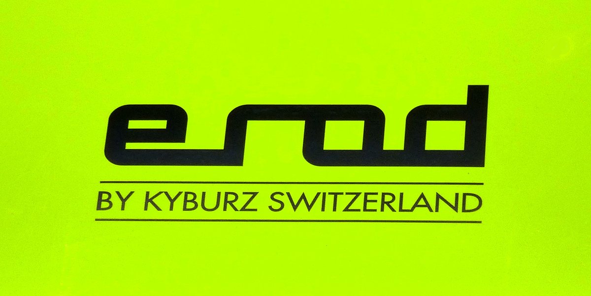 erad, Schriftzug der KYBURZ Switzerland AG, Hersteller von Personen-und Nutzfahrzeugen mit Elektroantrieb, 1991 in der Schweiz gegründet, März 2017