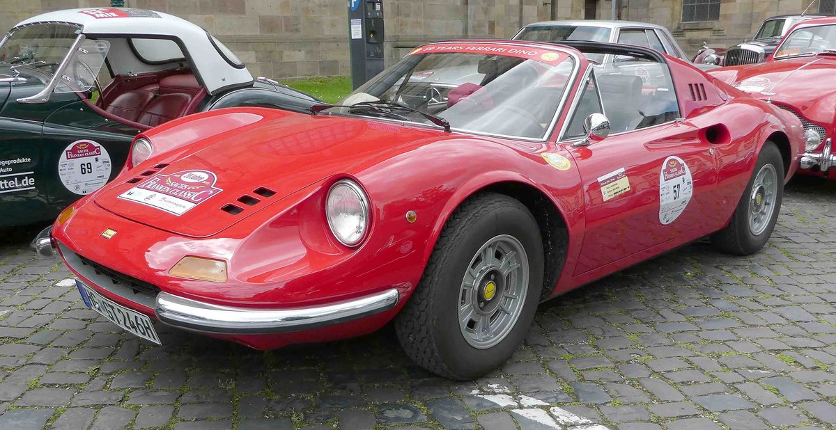 =Ferrari Dino 246 GT, pausiert in Fulda anl. der SACHS-FRANKEN-CLASSIC im Juni 2019
