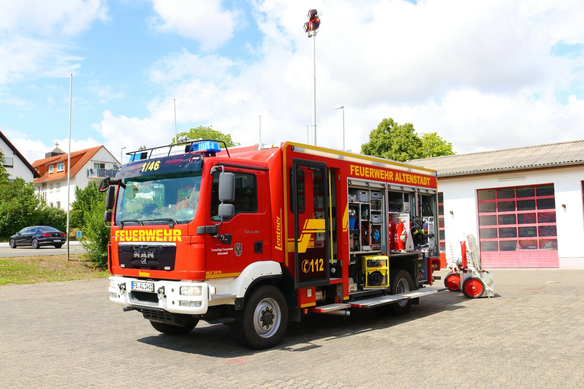 Feuerwehr Altenstadt (Hessen) MAN TGM HLF20/16 (Florian Altenstadt 1/46) am 29.07.23 bei einen Fototermin. Danke für das tolle Shooting