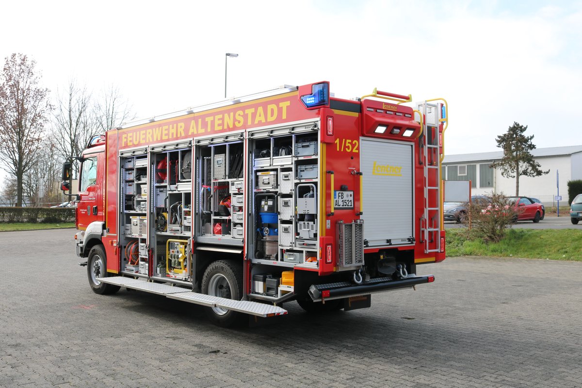 Feuerwehr Altenstadt (Hessen) MAN TGS RW von Lentner am 14.03.20 bei einen Fototermin 