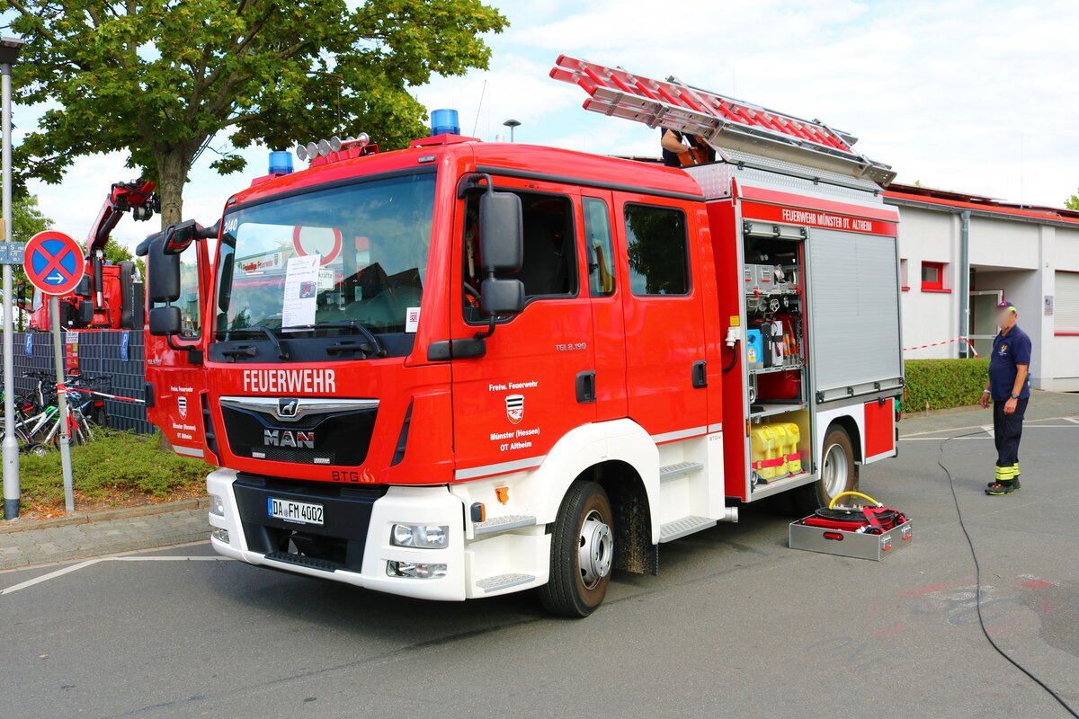 Feuerwehr Altheim MAN TGM MLF am 09.07.22 beim Kreisfeuerwehrtag der Feuerwehr Münster