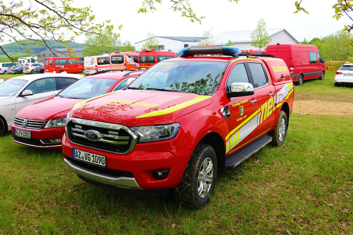 Feuerwehr Alzey Ford Ranger am 12.05.23 auf dem Rettmobil Parkplatz in Fulda