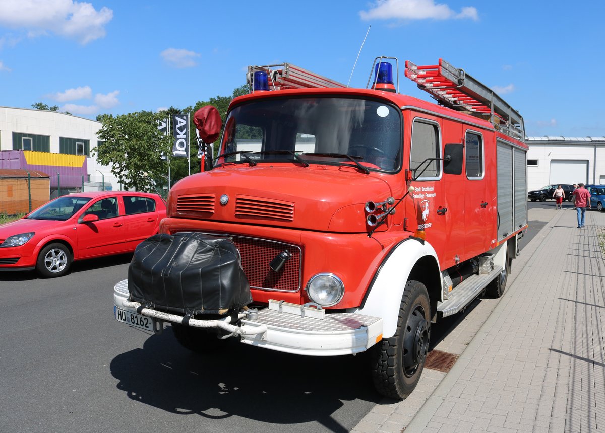 Feuerwehr Büdingen Mercedes Benz Hauber am 03.06.18 beim Tag der offenen Tür im Gefahrenabwehrzentrum Hanau 