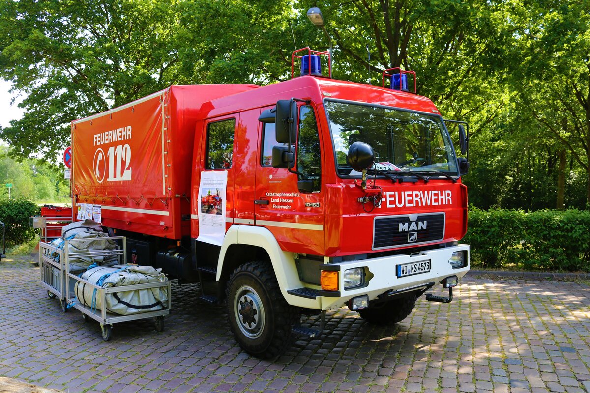Feuerwehr Frankfurt Praunheim MAN GW-L am 03.06.23 bei einer Fahrzeugausstellung