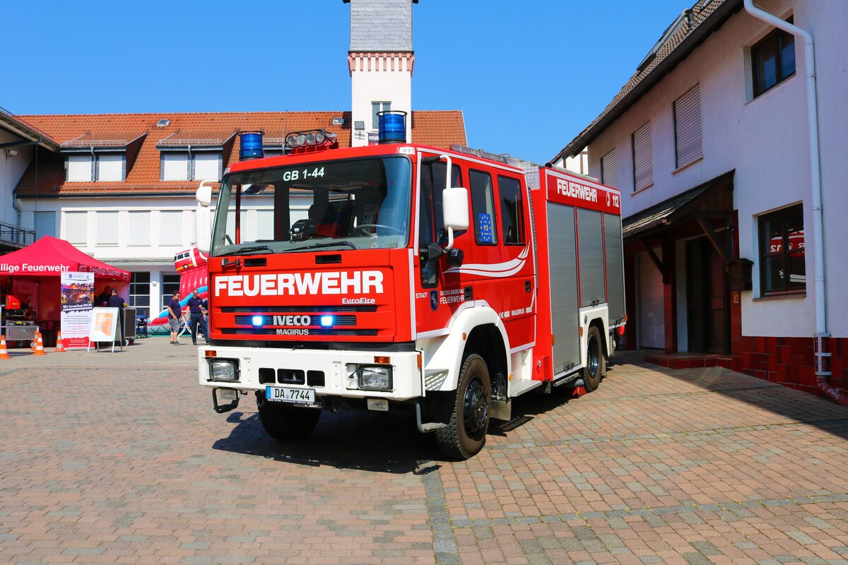 Feuerwehr Groß Bieberau IVECO Magirus LF16/12 am 08.05.22 beim Tag der offenen Tür