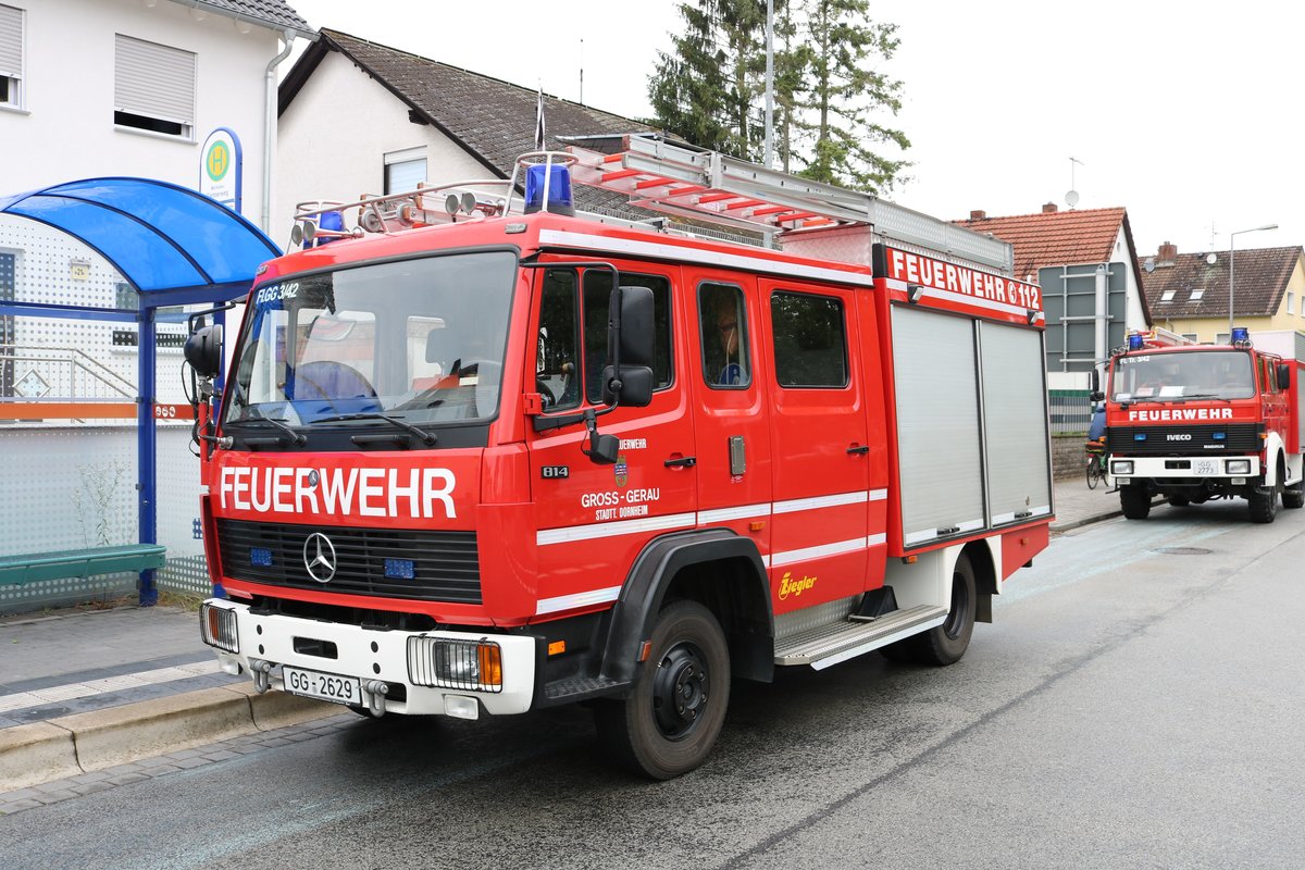 Feuerwehr Groß Gerau Mercedes Benz Löschfahrzeug am 16.06.19 beim Kreisfeuerwehrtag in Mörfelden 