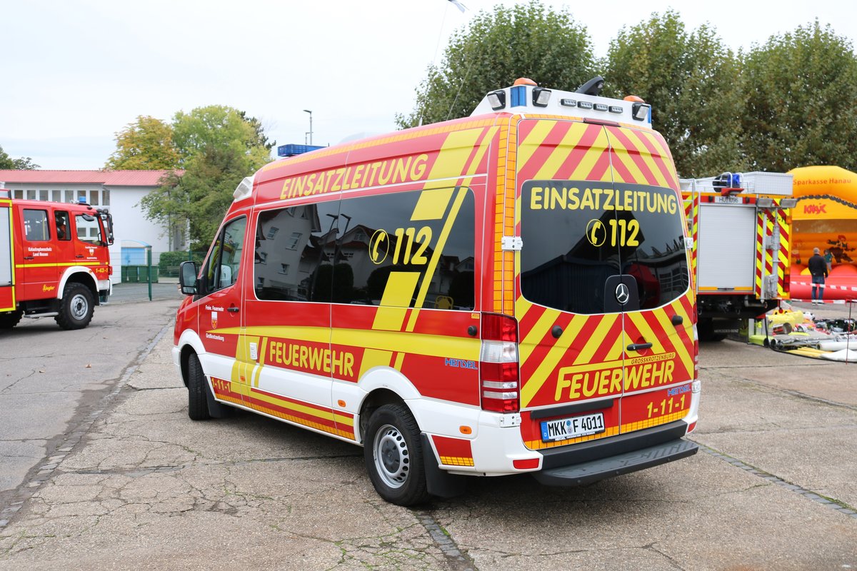 Feuerwehr Großkotzenburg Mercedes Benz Sprinter ELW am 06.10.19 beim Tag der offenen Tür 